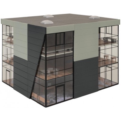 Bürogebäude, 153x153x123 mm, Bausatz