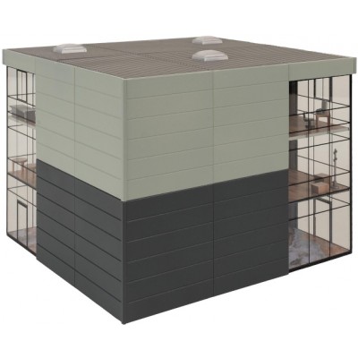 Bürogebäude, 153x153x123 mm, Bausatz