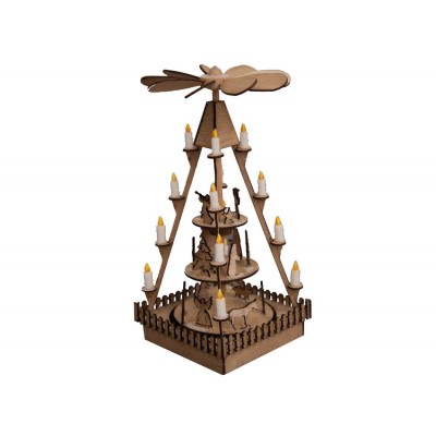 Weihnachtsmarkt-Pyramide, 4,5 x 4,5 x 9 cm