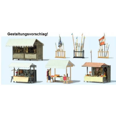 Verkaufsstände und Zubehör Mittelaltermarkt, Bausatz