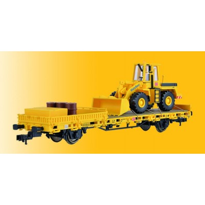 Niederbordwagen mit Radlader GleisBau und Ladegut, Fertigmodell