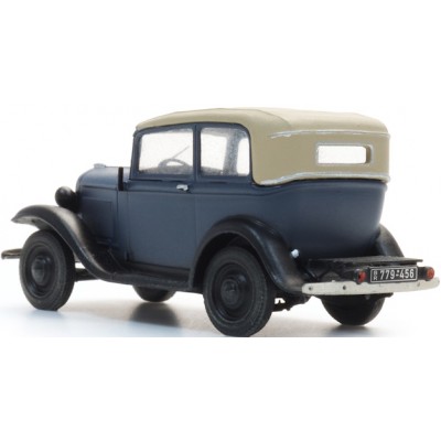 Opel P4, Dach geschlossen, blau