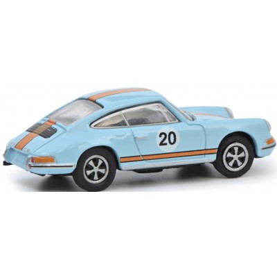 Set Vintage Racing, bestehend aus: Citroen 2CV No.21, Porsche 911 SNo.20 und Mini-Cooper No.22, hellblau/orange, MHI