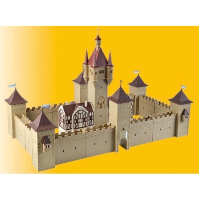 Burg aus dem Mittelalter mit LED-Beleuchtung, Funktionsbausatz, L 56 x B 31 x H 37 cm