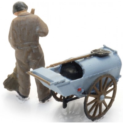 Straßenkehrer mit Karren, Spur N