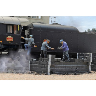Brikettbeladung, 3 Figuren, SNCF - Frankreich, Fertigmodell