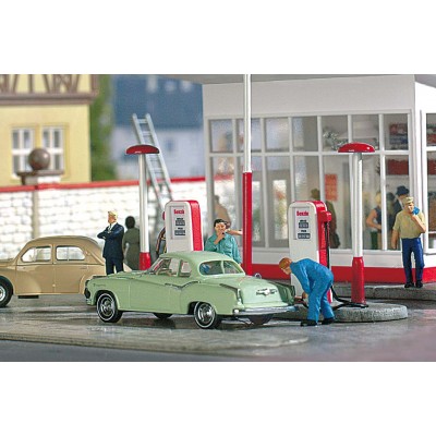 Zapfsäulen, mir Preis- und Füllanzeige, Inhalt: 4 Stück