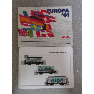 Wagenset EUROPA 91, 3 Wagen bunt bedruckt, (4680) Deutschland, (4481) Italy, (4415) France,
