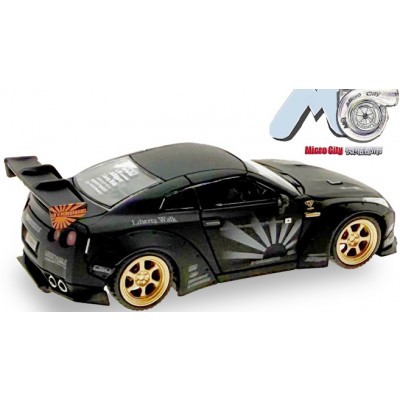 Nissan GTR 35, schwarz mit Dekor, (MicroCity 87)