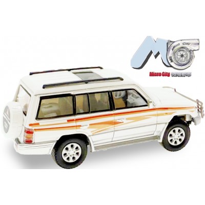 Mitsubishi Pajero, weiß mit Dekor, (MicroCity 87)