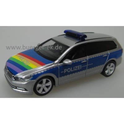 VW Passat Variant, Polizei Lübeck - silber/blau mit Regenbogen