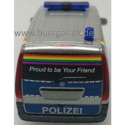 Mercedes-Benz Vito Bus, Polizei Bremen - Proud to be Your Friend, silber/blau mit Regenbogen-Design