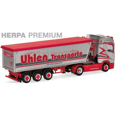 Herpa Premium Uhlen Transporte: Scania CS 20 Hochdach Zugmaschine mit Stöffelliner-Kippsattelauflieger, Walchum - Niedersachsen