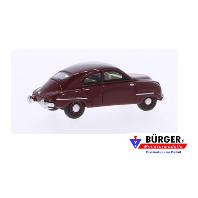 Saab 92B, dunkelrot, Baujahr 1953