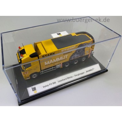 Volvo FH 500 Leonhard Weiss Saugbagger MAMMUT - Der Superstarke Saugrüssler, 57497 Rene.D, Handarbeitsmodell in Dekovitrine, Leonhard Weiss Göppingen